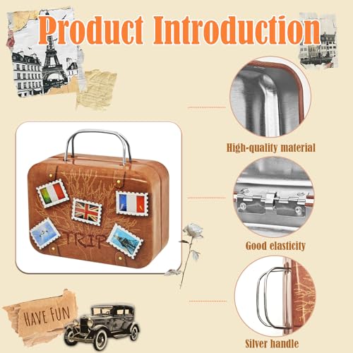 Hpbaggy Mini-Reisekoffer,Deko-Koffer,Geldgeschenk Verpackung Hochzeit und Reisegutscheine,Geschenkkoffer Reiseerinnerungen,Geldgeschenke Reise,7,5 x 5,5 x 3,5 cm