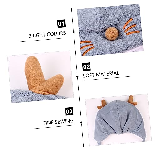 Cotton Infant Ear Flap Hat for Boys and Girls Thick Winter Toddler Hat Adorable Antler Design for Cold Weather Blue4