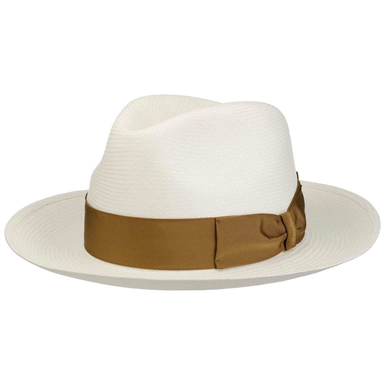 Borsalino Big Brim Bogart Panamahut Bogarthut Strohhut Hut Sommerhut Sonnenhut Panamastrohhut Damen/Herren - Made in Italy Panamastroh mit Ripsband, Ripsband Frühling-Sommer Sommer