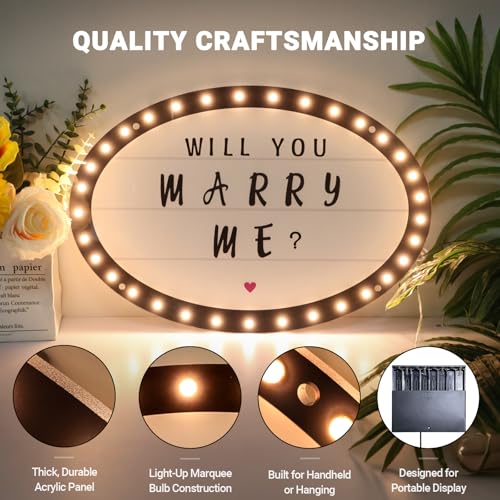 Image of Custom Bottle Service Sign for Wedding, LED Marquee Sign with Removable Letter Stickers, 20 Inch Classic Oval Light Up Sign for Wedding Reception Engagement Birthday Party Decor