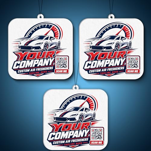 10-1000 PCS Custom LOGO Air Fresheners, Personalized Photo/Logo/QR Code/Text, Bulk Promotional Car Gifts for Business Events, and Giveaways (Square)
