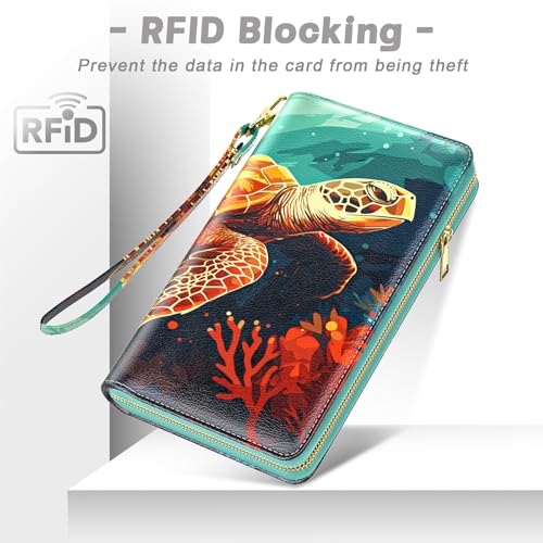 Image of Aiawoxc Womens Wallet, RFID Wristlet Wallets for Women, Ladies Clutch Purses, Large Travel Card Holder with Phone Holder | RFID