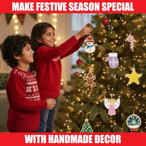 Image of Asian Hobby Crafts DIY Christmas Ornament Painting Kit - 25 Pcs Christmas Decoration Set for Tree & Home Decor | Fun Holiday Art & Craft Activity for Kids & Adults | Christmas Gifts for Kids 5+