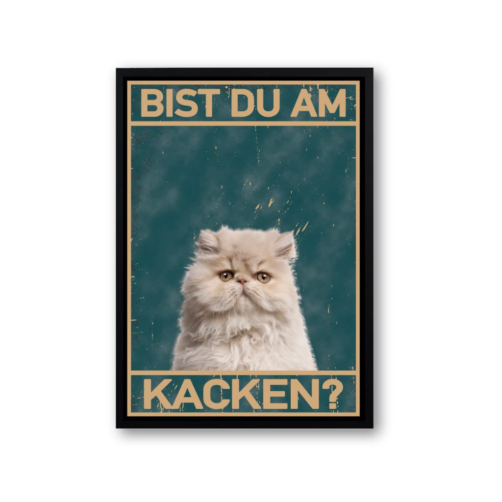 Bist du am kacken Grumpy Katze Bild Poster Badezimmer WC Toilette Deko Gästebad Lustiger