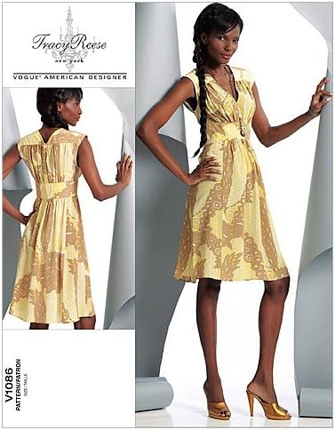 Vogue Patterns V1086 Misses' Dress, front view on a model