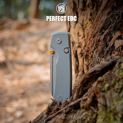 Image of Vosteed Raccoon EDC Pocket Knife - 3.25 inch 14C28N Stonewash Blade, Modified Sheepsfoot - Top Liner Lock, Gray G10 Handle - Surviving Hiking Knives - A2930