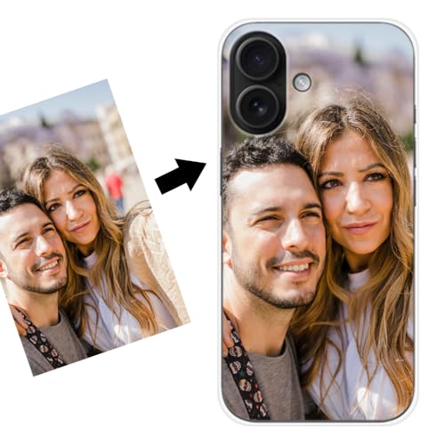 Kartoon Kase Funda Personalizada para iPhone 16 con Foto | Transparente con Dibujo Texto Flexible Carcasa