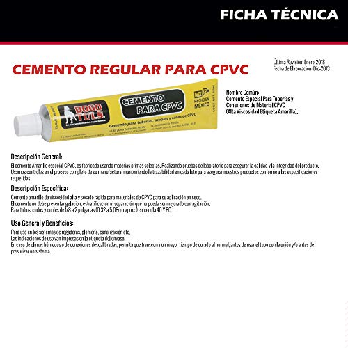 Pegamento CPVC en tubo 60 mL amarillo miniatura 5