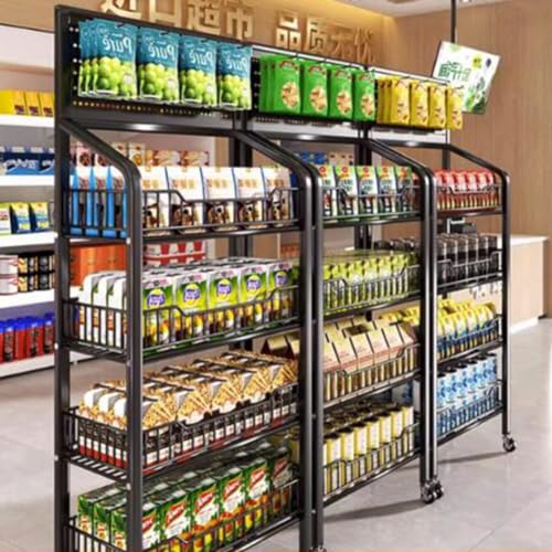 Présentoir sur pied pour supérette et étagère de supermarché pour vente de snacks