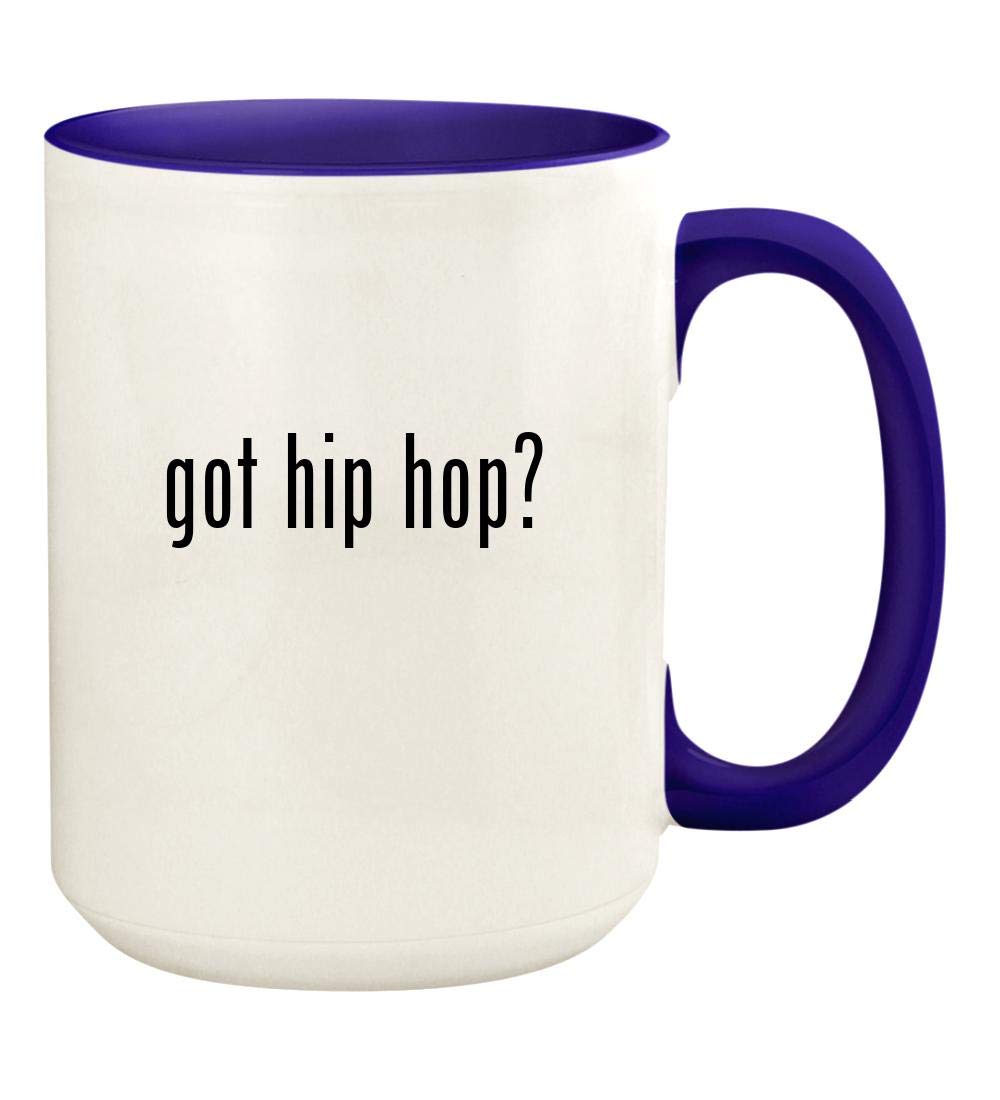 got hip hop? - 15oz Ceramic Colored Handle and Inside Coffee Mug Cup, Deep Purple