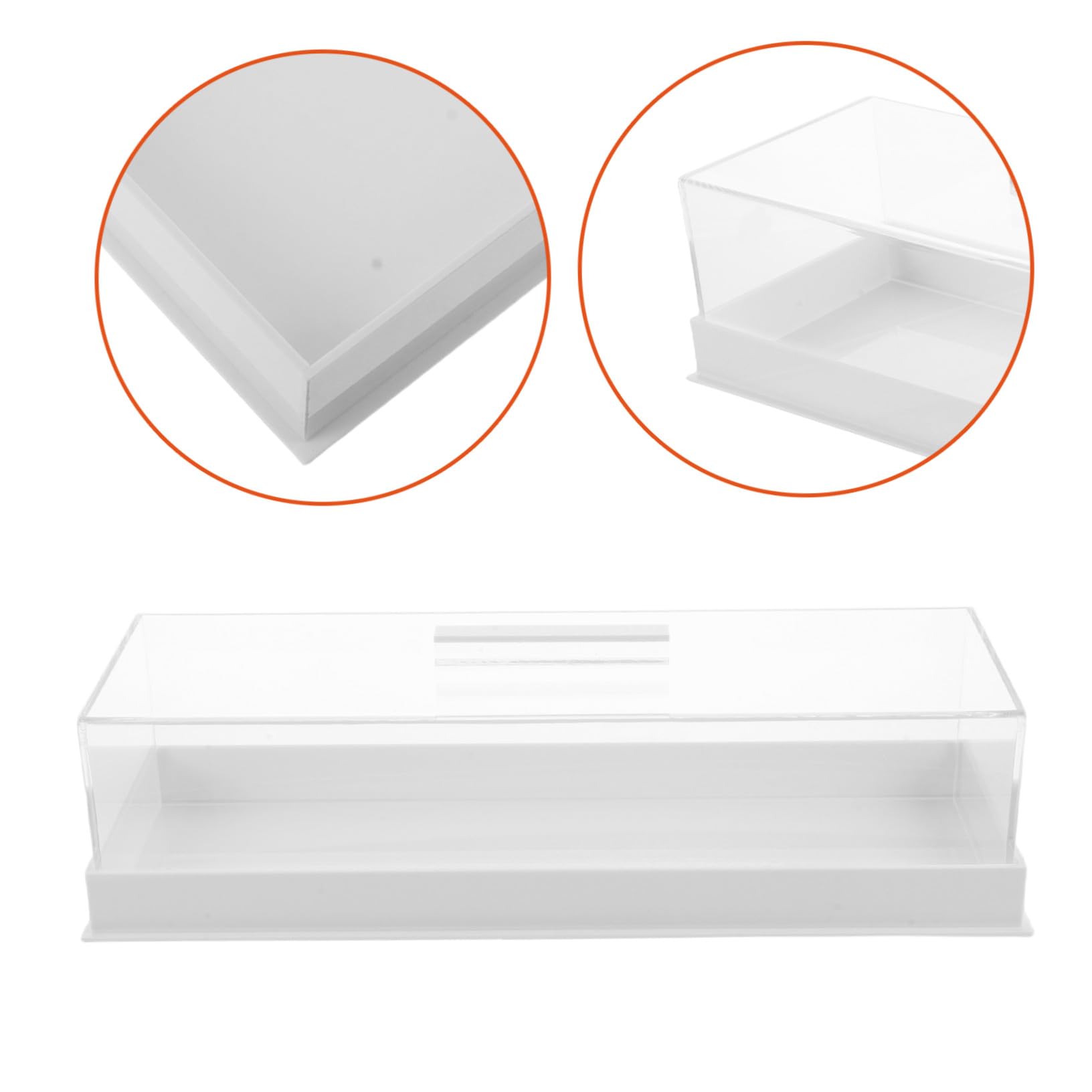 Caja de Presentación Rectangular de Acrílico para Pasteles con Tapa Bandeja de Pan para Panadería Cafetería y Hogar Soporte de Postre Transparente