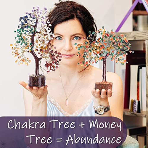 Lifestyle On Fire Chakra Tree Of Life Large Healing Crystal & Stone Tree - Gemstone Bonsai For Feng Shui - Colorful Crystal & Gem Tree - Bless Your Life With Positive Energy #TOP5
