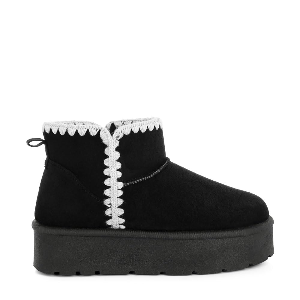 London Rag Rochas Scalloped Detail Snow Boots