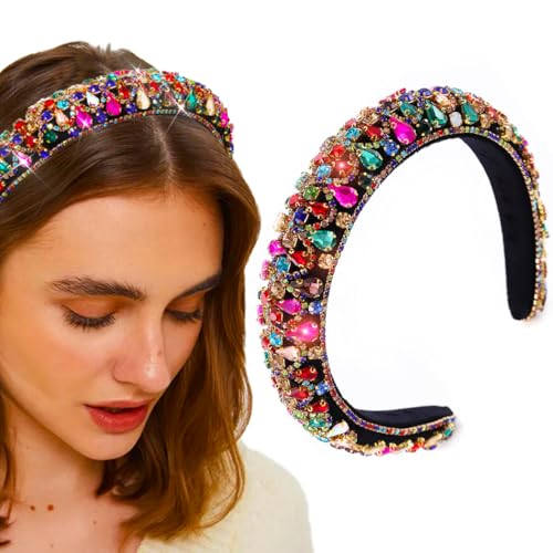 Urieo Baroque Rhinestone Headbands Colorful Crystal Embellished H...