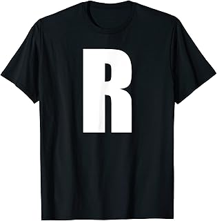 文字「R」太字ホワイト大文字「R」、チーム名や単語用。 Tシャツ