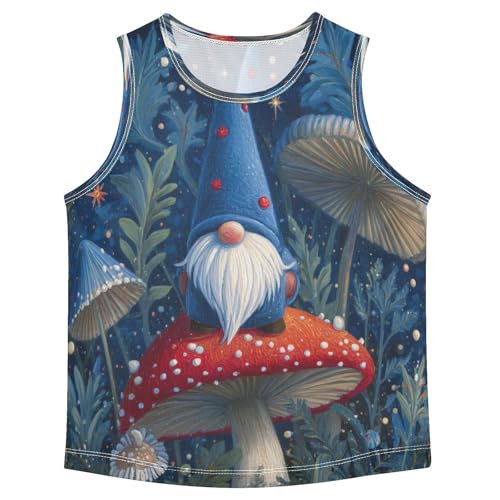 Gnome Leaves Midnight Blue Boys Tank Tops Sleeveless Tank Top Shirts Undershirts for Kids,3T