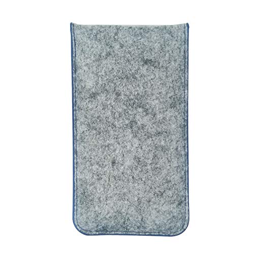 Couverture de protection housse coque gris clair bord bleu Pixel 7a en feutre - 3