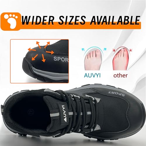 Steel Toe Work Boots for Men - Wide Toe Slip Resistant Safety Indestructible Boots with Breathable Mesh, Industrial Construction Shoes for Warehouse & Outdoor3