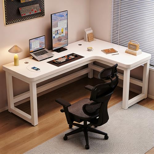 MTIETEME l���f�X�N �p�\�R���f�X�N �� L�� PC�f�X�N �������{�[�h�{�I ��120/140/160/180cm×����74cm �����|���t���[�� �ω׏d300kg ���փf�X�N �g�ݗ��ĊȒP �l�ԍH�w �׋��E�Q�[���E�d���E�ݑ�Ζ��p(�z���C�g�V���O