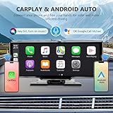 10.26 Inch Wireless Apple Carplay Screen for Car, Bluetooth Car Tablet with Apple Car Play and Android Auto Screen/1080P HD Rear Camera/FM/AUX/Mirror Link/Voice Control/GPS Navigation - Image 2