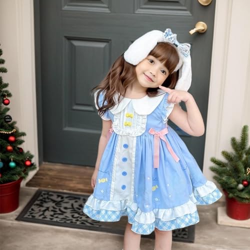 Vestido Lolita Azul para Niñas 5-6 Años miniatura 3