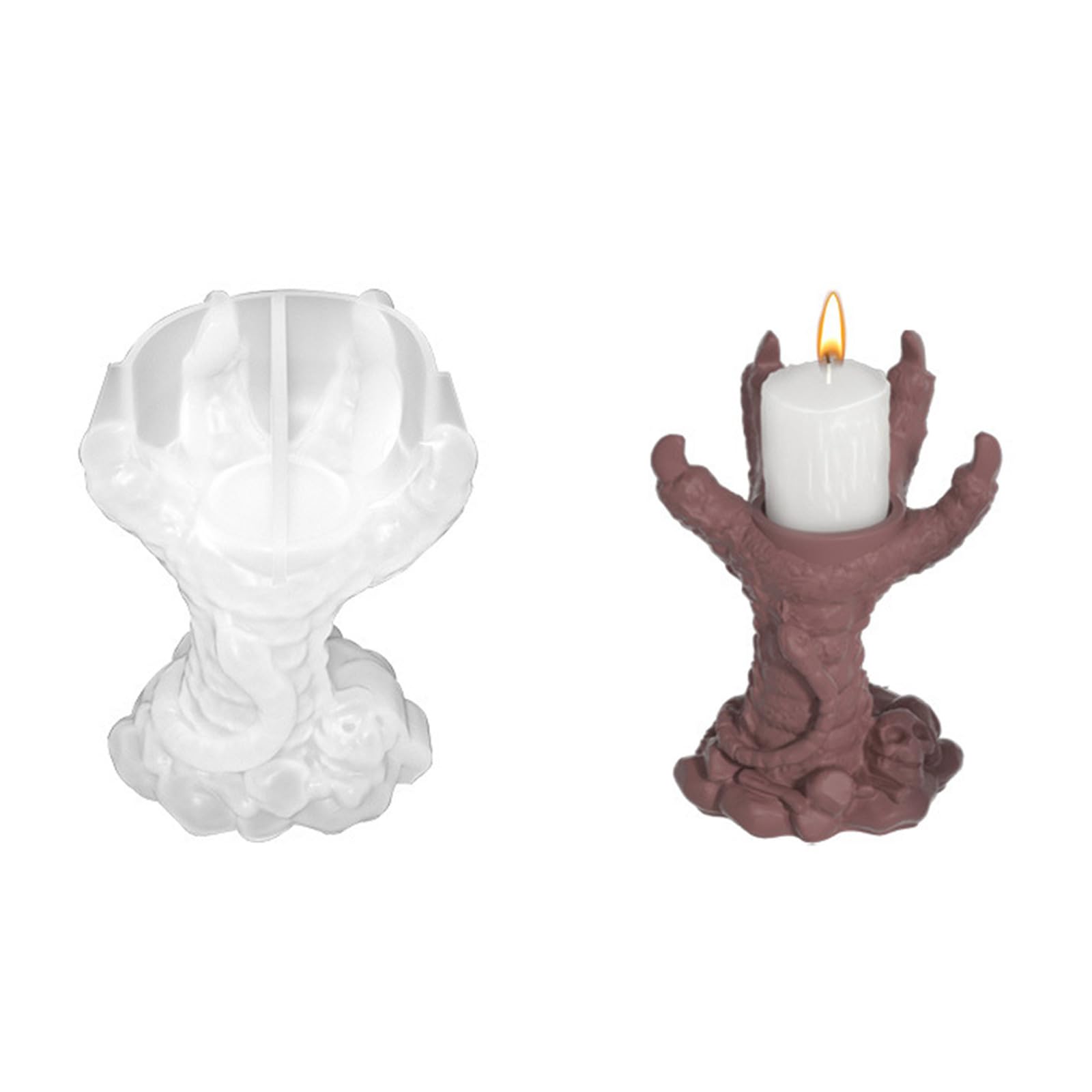 Kalttoy Devil Holder Molds Halloween Tealight Stand Molds for Holder Halloween Decorations Gift