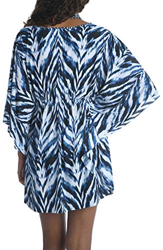 La Blanca Womens Neck Caftan Swimsuit Swimwear Cover Up, Indigo Animal Instinct, Large Us #TOP1