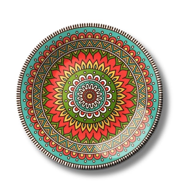 Adorvue Boho Glow Mandala Decorative Ceramic Wall Plate Decorative Ceramic Wall Plate | Mandala Art Wall Decor For Home, Living Room, Bedroom, Office, Kitchen, Kidsroom, and Gift|Mandala Plate 10 Inch-image-9