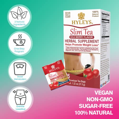 Hyleys Slim Tea Goji Berry Flavor - Weight Loss Herbal Supplement Cleanse And Detox - 25 Tea Bags (12 Pack) #TOP7