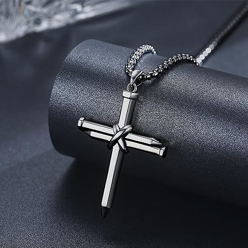 TwoAnts 925 Sterling Silver Religious Cross Pendant Necklace Jewelry Gifts for Men Women2