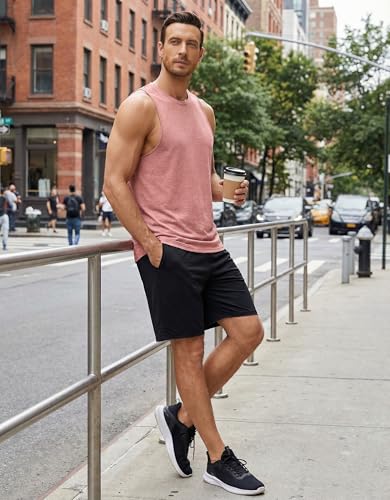 Image of PINSPARK Men's Tank Tops Quick Dry Summer Workout Muscle Shirt Athletic Casual Sleeveless Shirts for Bodybuilding Beach Gym