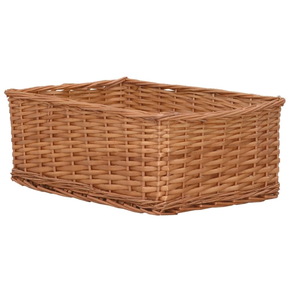 4-tlg. Korb-Set aus Weide Braun mit praktischer Aufbewahrung für Haushalt, Küche, Bad, Wohnzimmer, Kinderzimmer und Büro, vielseitige Organizer und Ordnungssystem für Kleidung