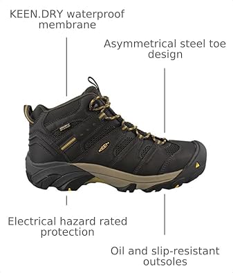 KEEN Utility Men's Lansing Mid Height Steel Toe Waterproof Work Boots