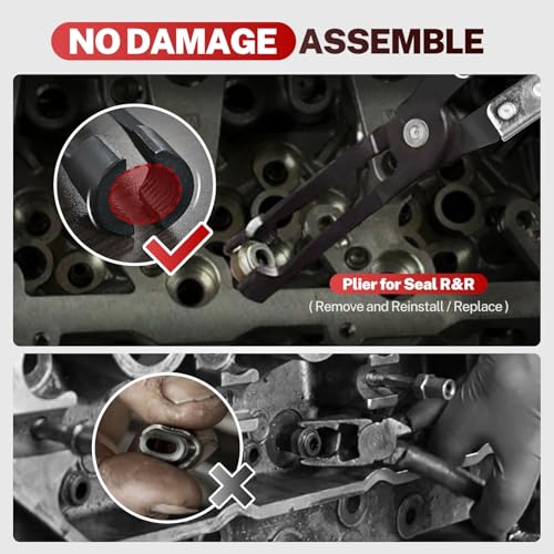 Image of BILITOOLS 13pcs Valve Spring Compressor Tools, Valve Lapping /Grinding Tool | Straight Valve Stem Seal Plier, for ATV, Car, Motorcycle, Small Engine Equipment