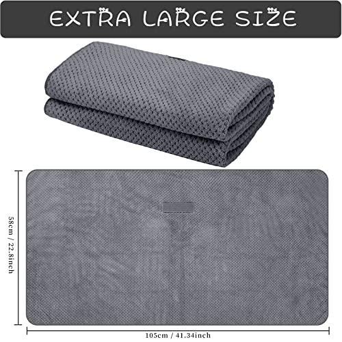 Microfiber Hair Towel,Super Absorbent Hair Towel Wrap For Women,Hands-Free Hair Dry Towels,Large Anti Frizz Hair Drying Towel,Ultra-Soft Quick Dry Hair Turban For Wet,Curly,Long,Thick Hair(Grey) #TOP1