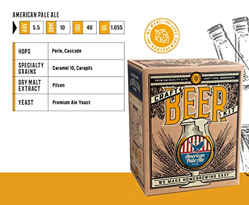 Craft A Brew - American Pale Ale - Beer Making Kit - Make Your Own Craft Beer - Complete Equipment And Supplies - Starter Home Brewing Kit - 1 Gallon #TOP3