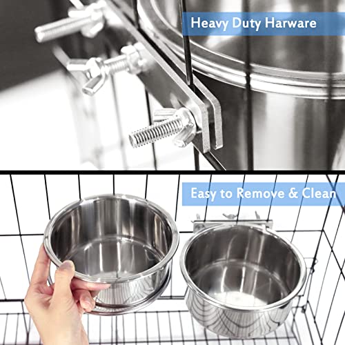 Kennel Water Bowl, 2 Packs No Spill Hanging Cage Crate Bowl for Cat, Small Dog Feeder -2 Cups / 1 Pint Kennel Water Bowl, 2 Packs No Spill Hanging Cage Crate Bowl for Cat, Small Dog Feeder -2 Cups / 1 Pint