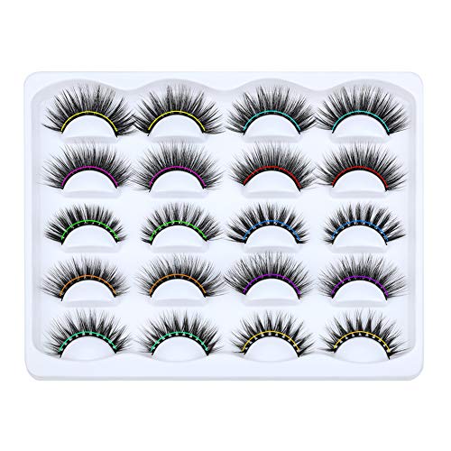 Arison 10 Pairs 3D Faux Mink Lashes Fluffy Wispy Dramatic False Eyelashes Soft Light Long Reusable Handmade Natural Look Synthetic Fiber Lashes for Makeup 5 Styles Mixed Pack