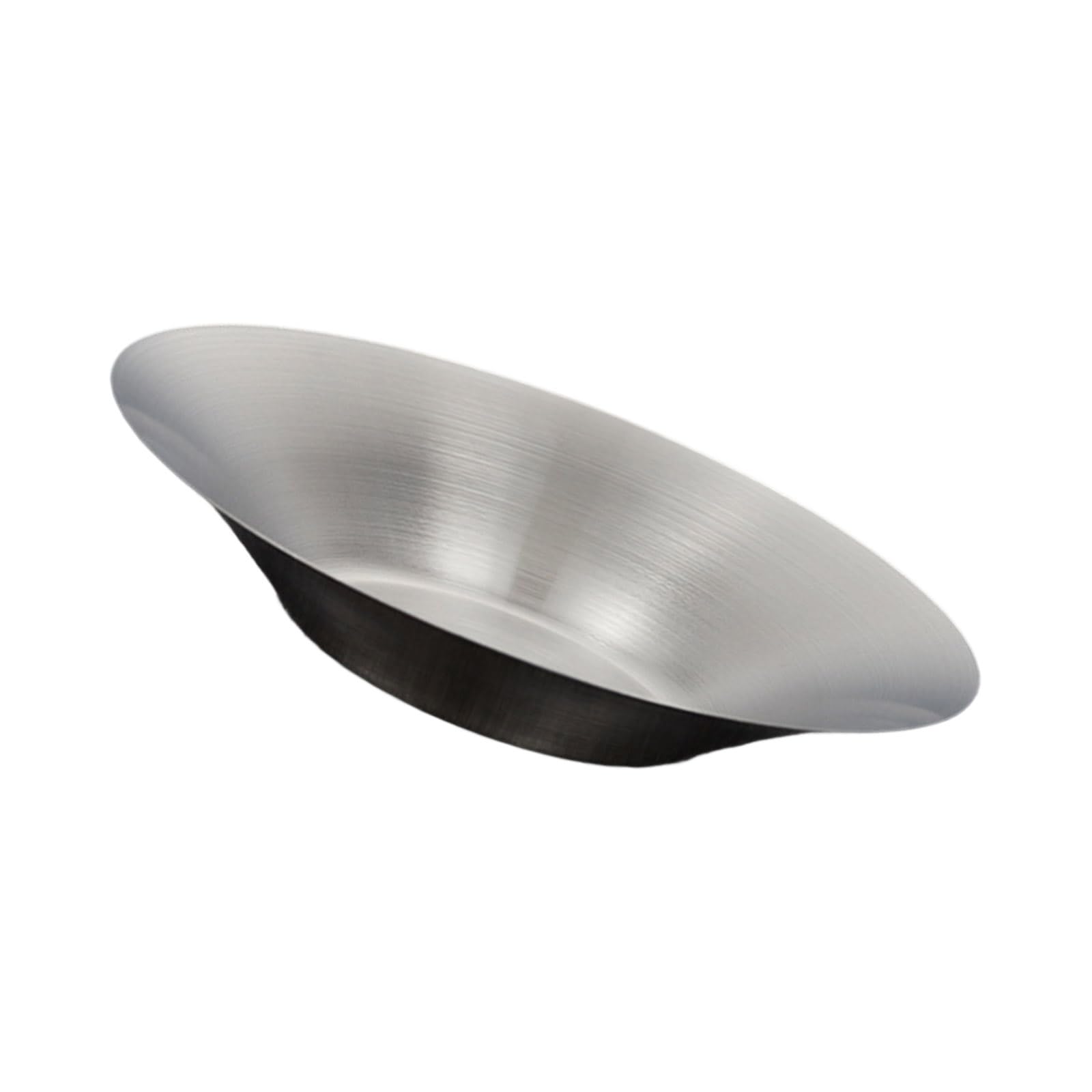 Buxuaaaa Silver Nonrust Steel Round Fruit Bowl Sturdy Rustproof Kitchens Serving Round Serving Plate For Dining Table Decors Family Safe Kitchens Fruit Container