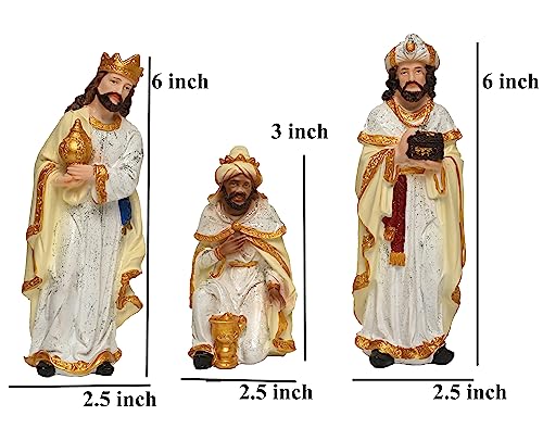 Image of KariGhar Nativity /Crib Idols Set of 16 Pieces [Pack - Crib House,Mary, Joseph, Baby Jesus, Angel, 3 Wise Men, The Shepherd, 7 Animals], Multicolour, 6 Inch Set, A0098