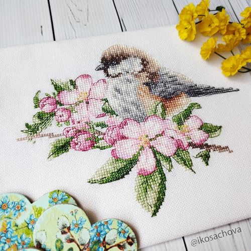 Image of Luca-S Cross Stitch Kit B1194 The tit on the Branch