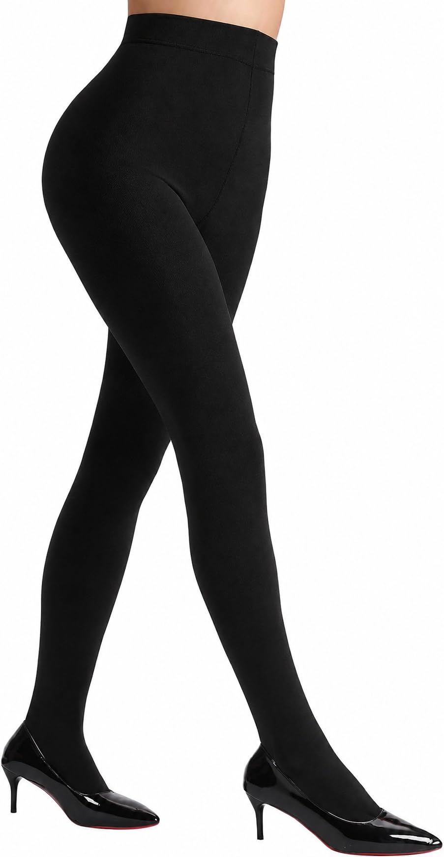 DancMolly Opaque Fleece Lined Tights for Women, High Waist Warm Winter Thermal Control Top Pantyhose