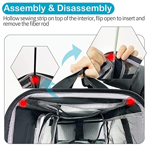 Wakytu Tsa Approved Pet Carrier For Small Cats Dogs, Dog Carrier Travel Bag With Adequate Ventilation, 5 Mesh Windows, 3 Entrance, Locking Safety Zippers, Padded Shoulder And Carrying Strap, Medium #TOP7