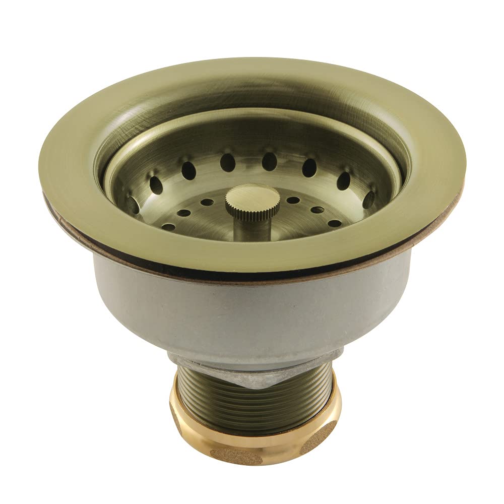 Kingston Brass K112AB Tacoma Mutfak Lavabo Sepeti Süzgeç, Antik Pirinç, 11.3 x 11.3 x 9.7 cm