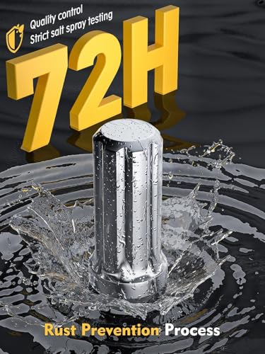 Image of MIKKUPPA 20PCS 9 /16-18 Lug Nuts - Replacement for 1994-2011 Ram 1500, 2005-2010 Dodge Dakota, 2004-2009 Durango Aftermarket Wheel, Chrome 7 Splined 3 /4 inch Hex, 2 inch Tall, 0.91 inch Wide Tire Nuts