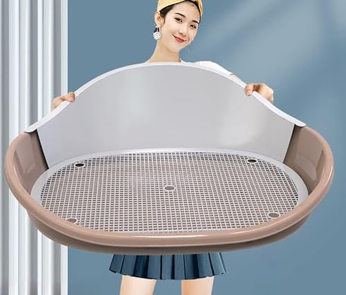 Nizzvlo 犬用トイレ トイレトレー 洗える 携帯できる 室内用 子犬のしつけ トイレトレーニング 小型犬/中型犬向け 滑り止め グレー (ブラウン)