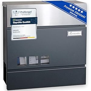 Amaazu H.G.O. Wandbriefkasten Edelstahl Anthrazit