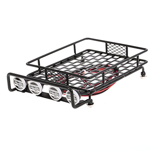OWSOO Rack de bagageiro com Barra de Luz para 1/10 RC Crawler Axial SCX10 D90 110 Traxxas TRX-4 Tami