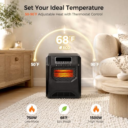 Image of RealSmart 1500W Infrared Space Heater for Indoor Use