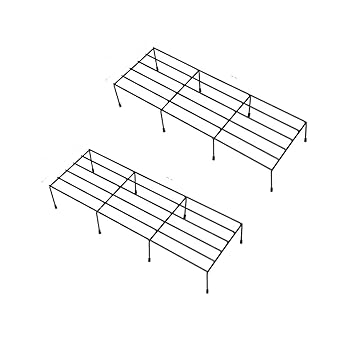 STAND MASTER Metal Black Color 24 inches Rectangular Shape Long Flower Pot/Gamla Stand for Balcony living room Garden Pot Holder Stand (24 inches LPS ) (Set of 2) - image, photos